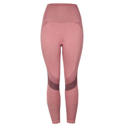 High Waist Slimming Peach Bottom Hollow Out Women's Yoga Pants Set - IntuitiveEncBoutique