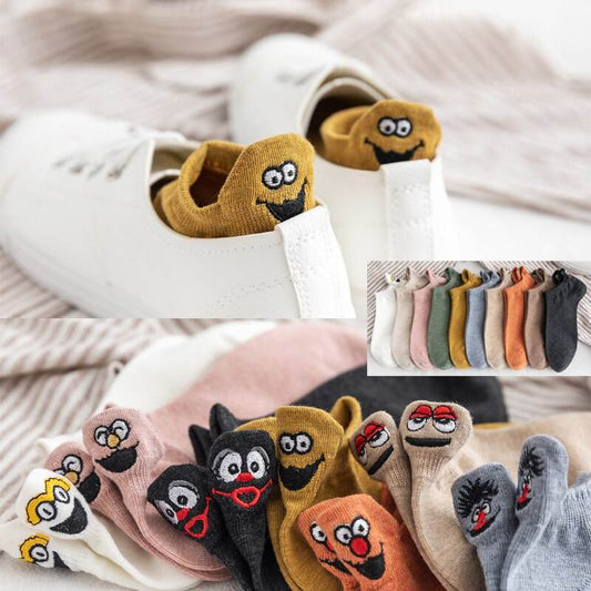 Woman Embroidered Expression Socks Fashion Ankle Funny Sock - IntuitiveEncBoutique