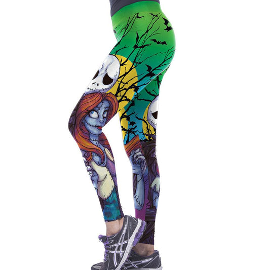 Autumn Jack Skellington Leggings Women Halloween The Nightmare Before Christmas Legging Party Cosplay Printed Leggings - IntuitiveEncBoutique