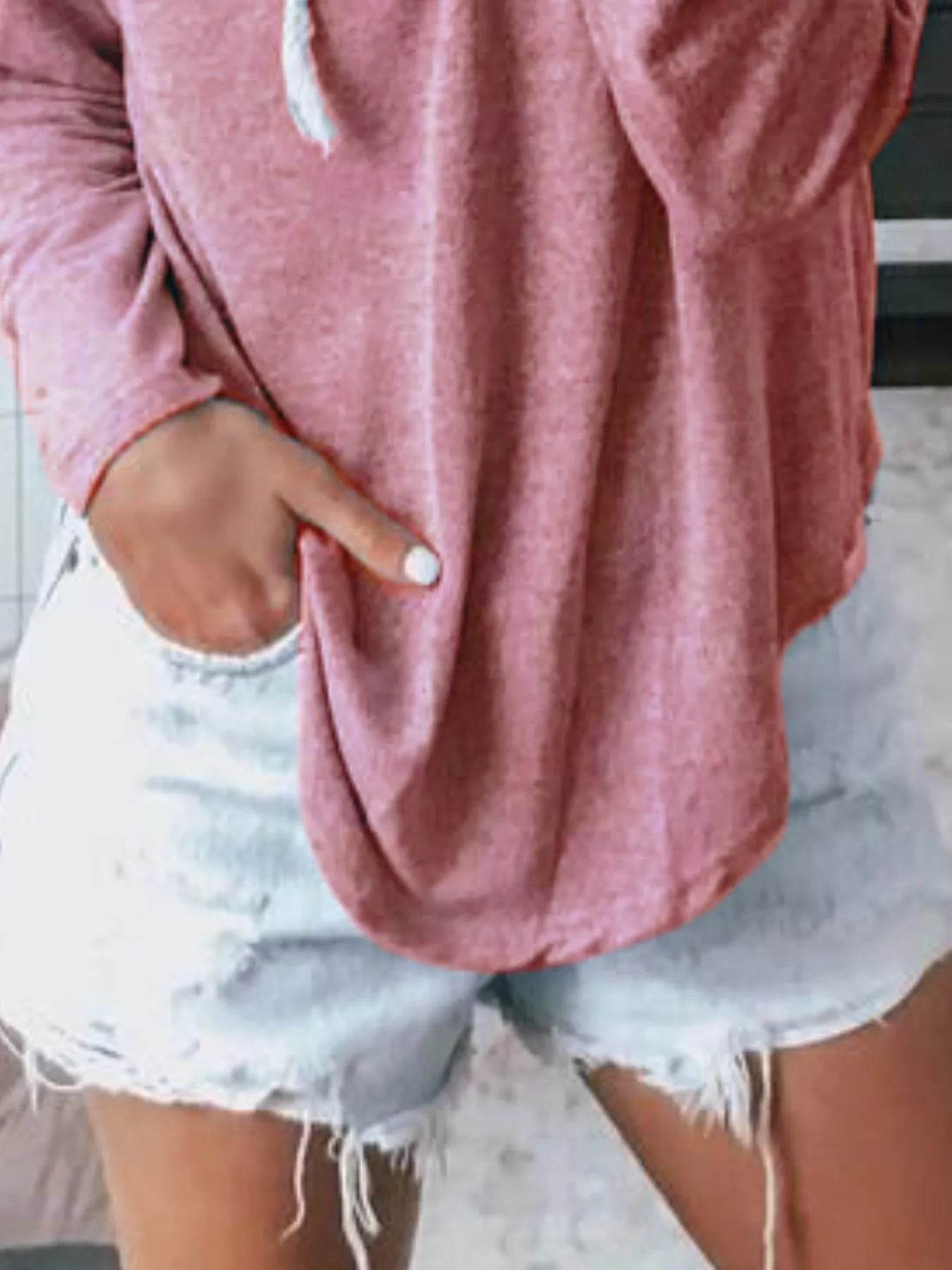 Full Size Drawstring Long Sleeve Hoodie Plus Size - IntuitiveEncBoutique