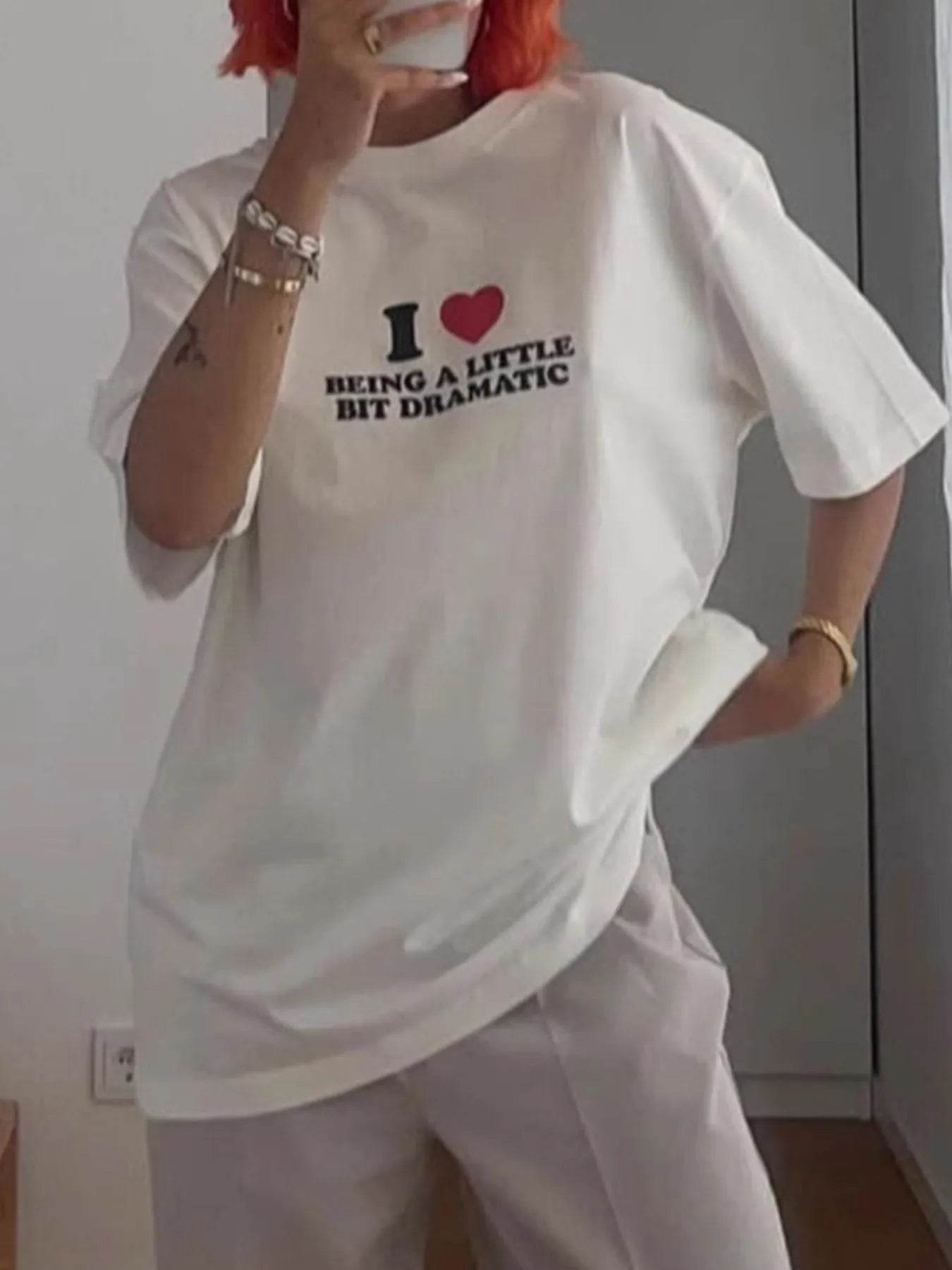 Plus Size Letter Graphic Round Neck Short Sleeve T-Shirt - IntuitiveEncBoutique