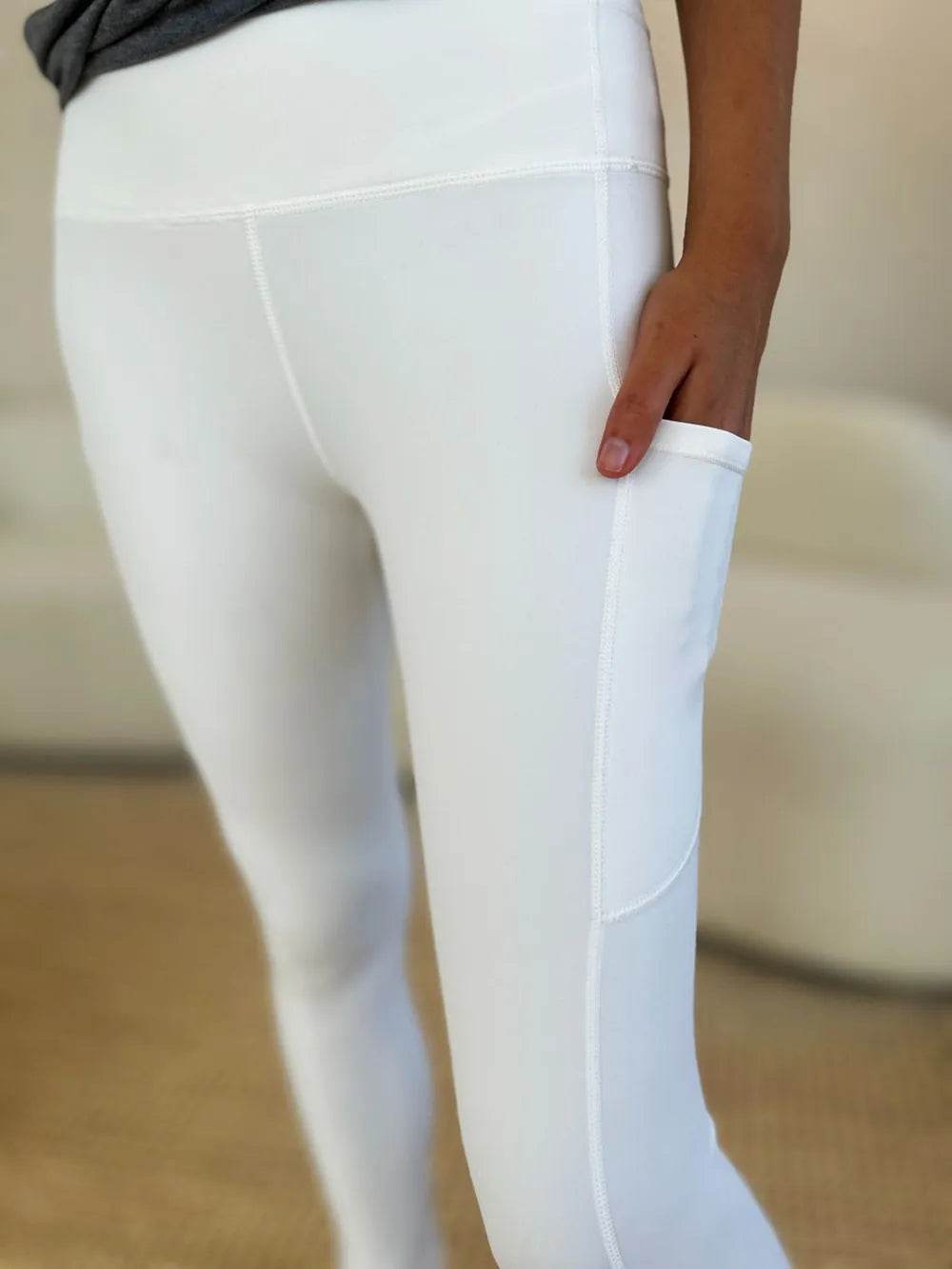Wide Waistband Sports Leggings - IntuitiveEncBoutique
