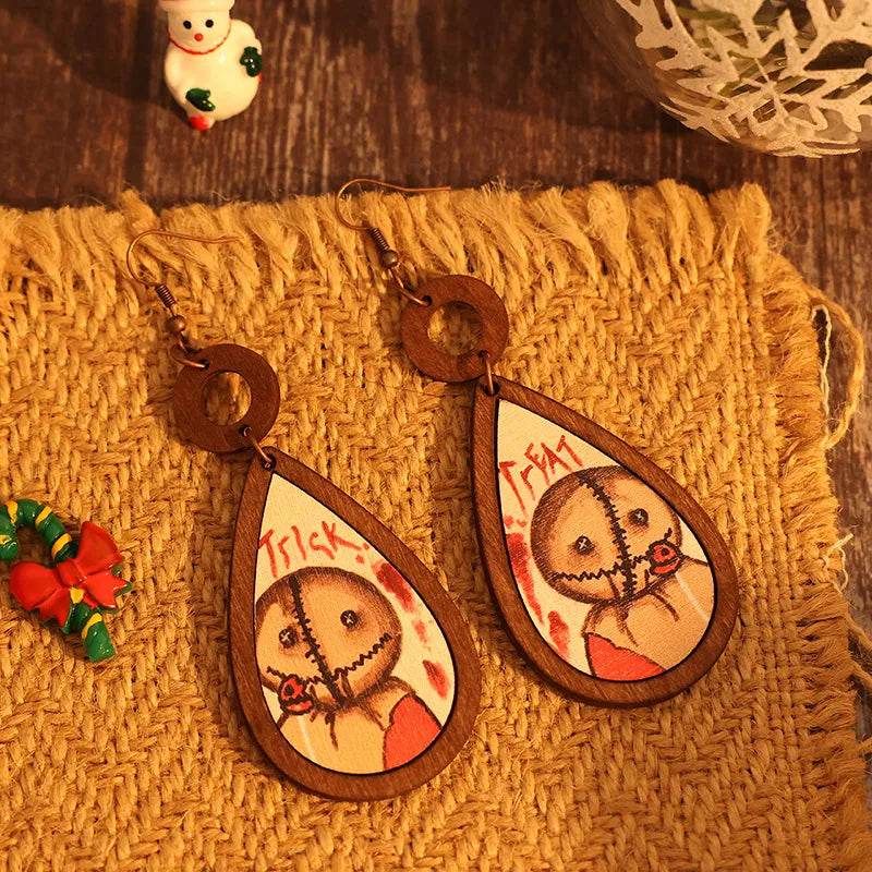 Wooden Teardrop Shape Earrings - IntuitiveEncBoutique