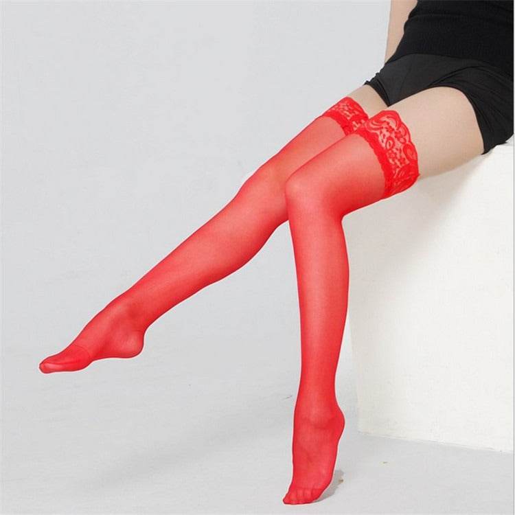 Wide Lace Seductive Stockings Cute Sexy Legs Long Tube High Thigh Stockings - IntuitiveEncBoutique