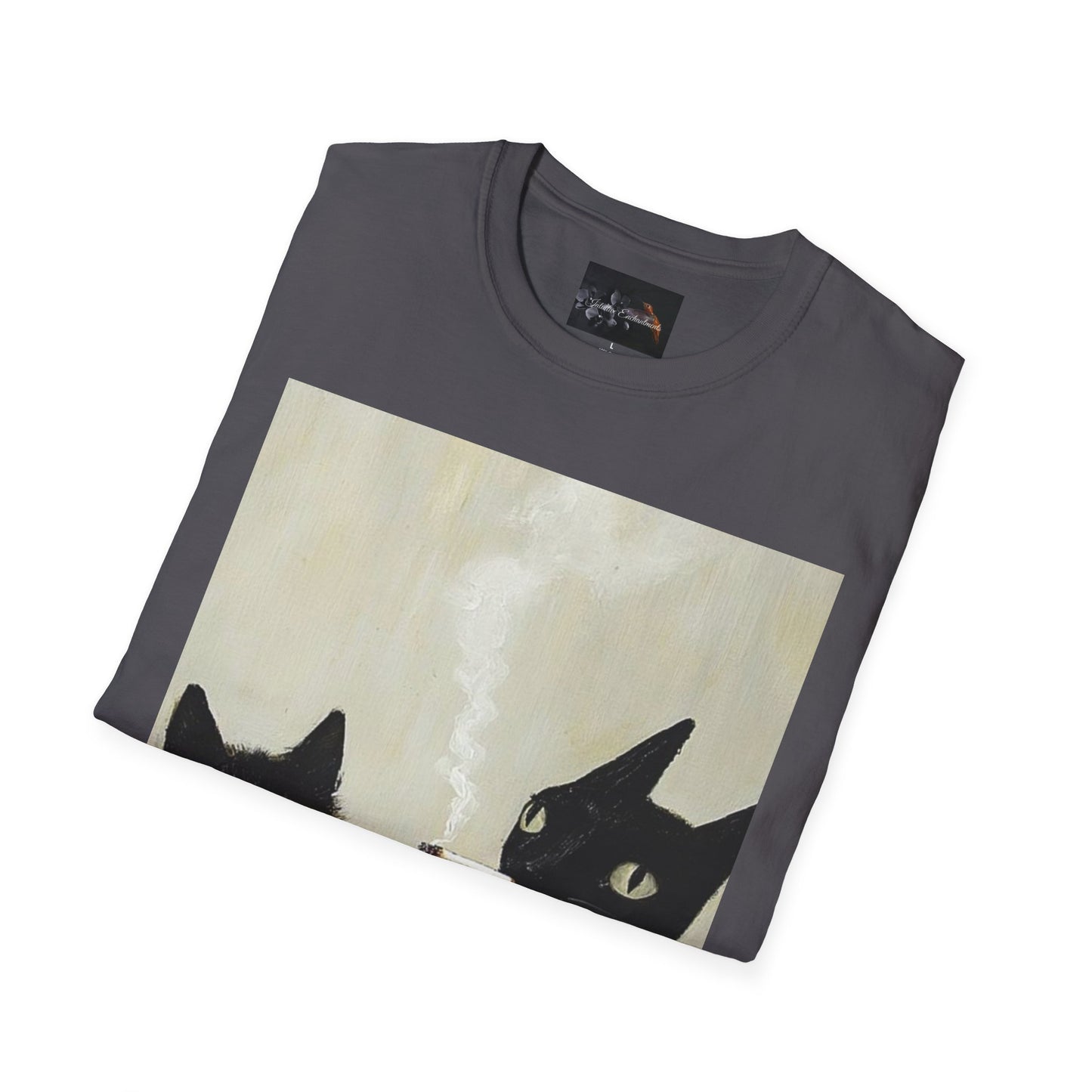 Cool Cat Art Unisex Softstyle T-Shirt, Vintage Cat Illustration, Perfect Gift for Cat Lovers, Casual Streetwear, Unique Pet Tee