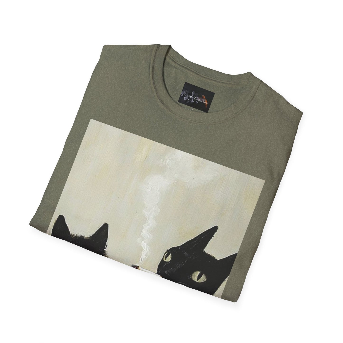 Cool Cat Art Unisex Softstyle T-Shirt, Vintage Cat Illustration, Perfect Gift for Cat Lovers, Casual Streetwear, Unique Pet Tee