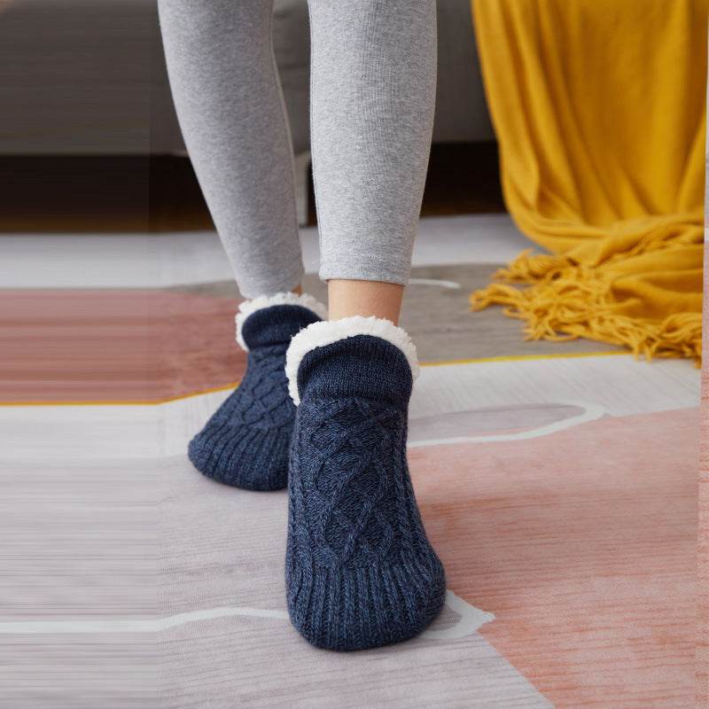 Floor Sock Velvet Thickened Winter Female Adult Bottom Glue Dispensing Adult Warmth Preservation Indoor Socks Men's Sock Overshoes - IntuitiveEncBoutique