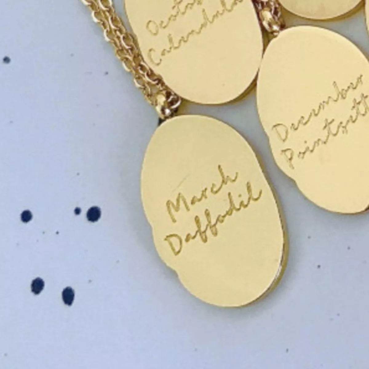 18K Gold-Plated Engraved Pendant Necklace - IntuitiveEncBoutique
