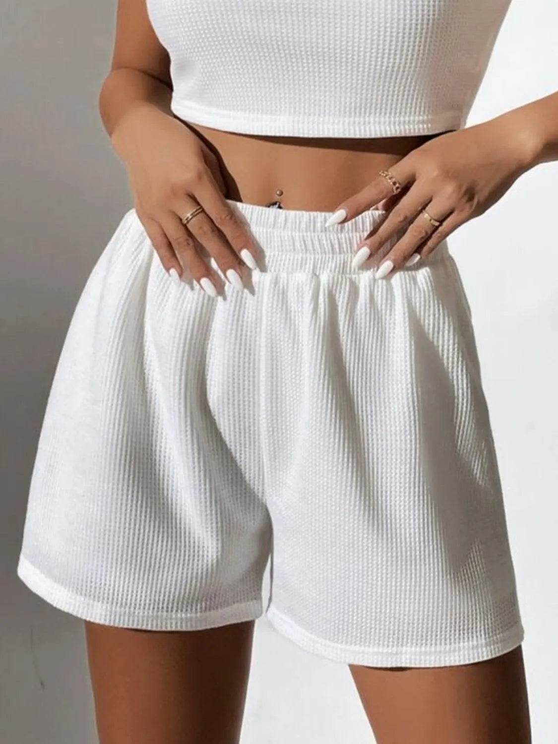 Full Size Wide Strap Tank and Shorts Set Plus Size - IntuitiveEncBoutique