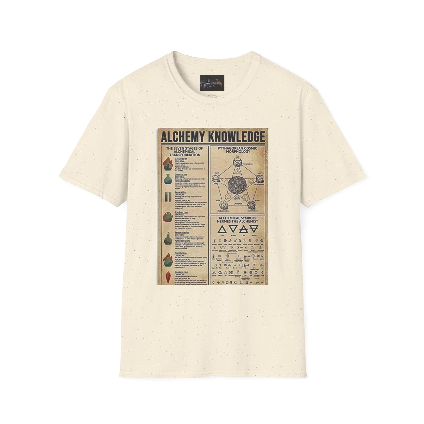 Alchemy Knowledge Unisex T-Shirt, Vintage-style Graphic Tee, Gift for Historians, Science Lovers, Unique Learning Shirt, Educational Apparel