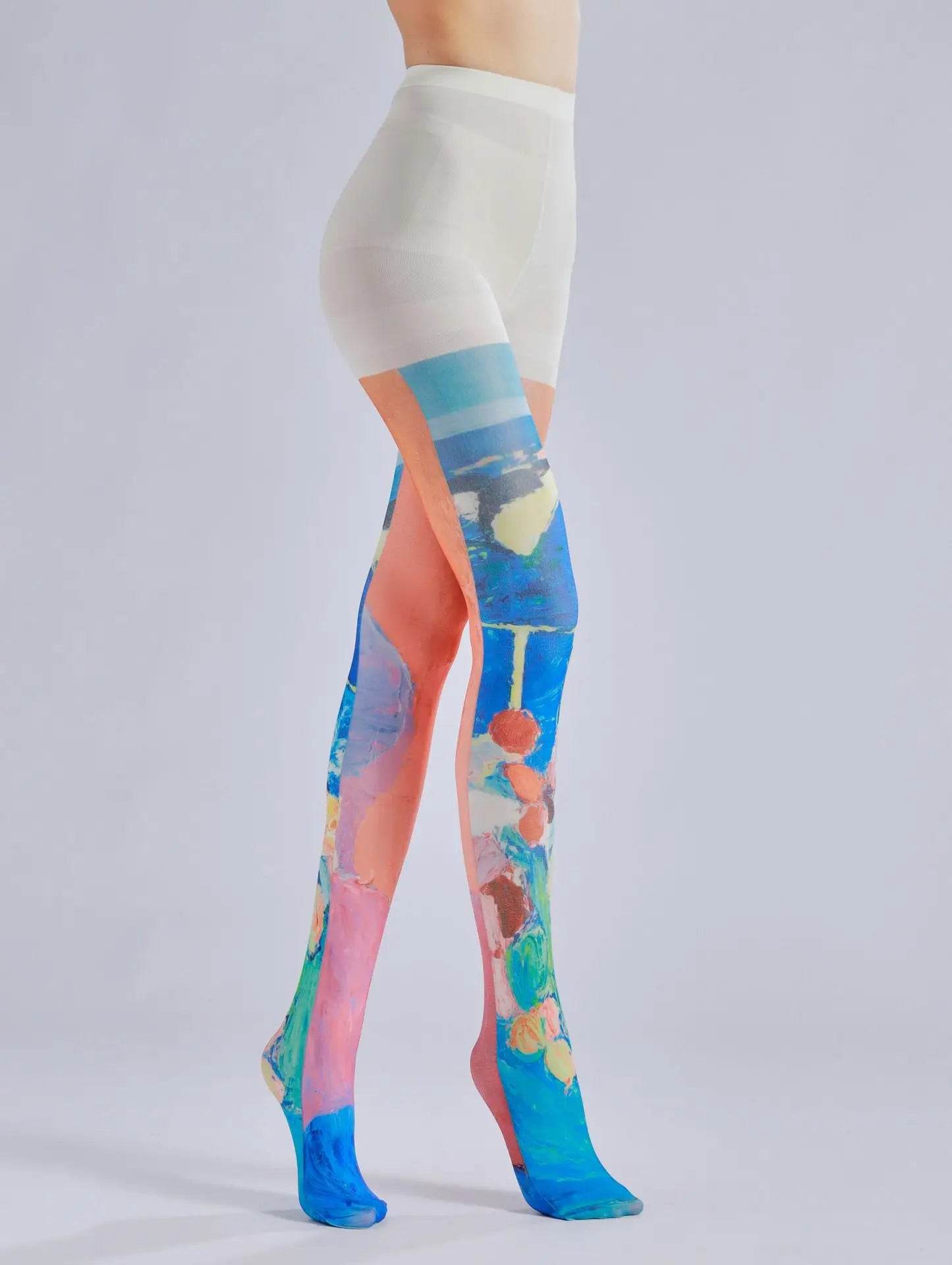 Small group patterned pantyhose with colorful silk stockings - IntuitiveEncBoutique