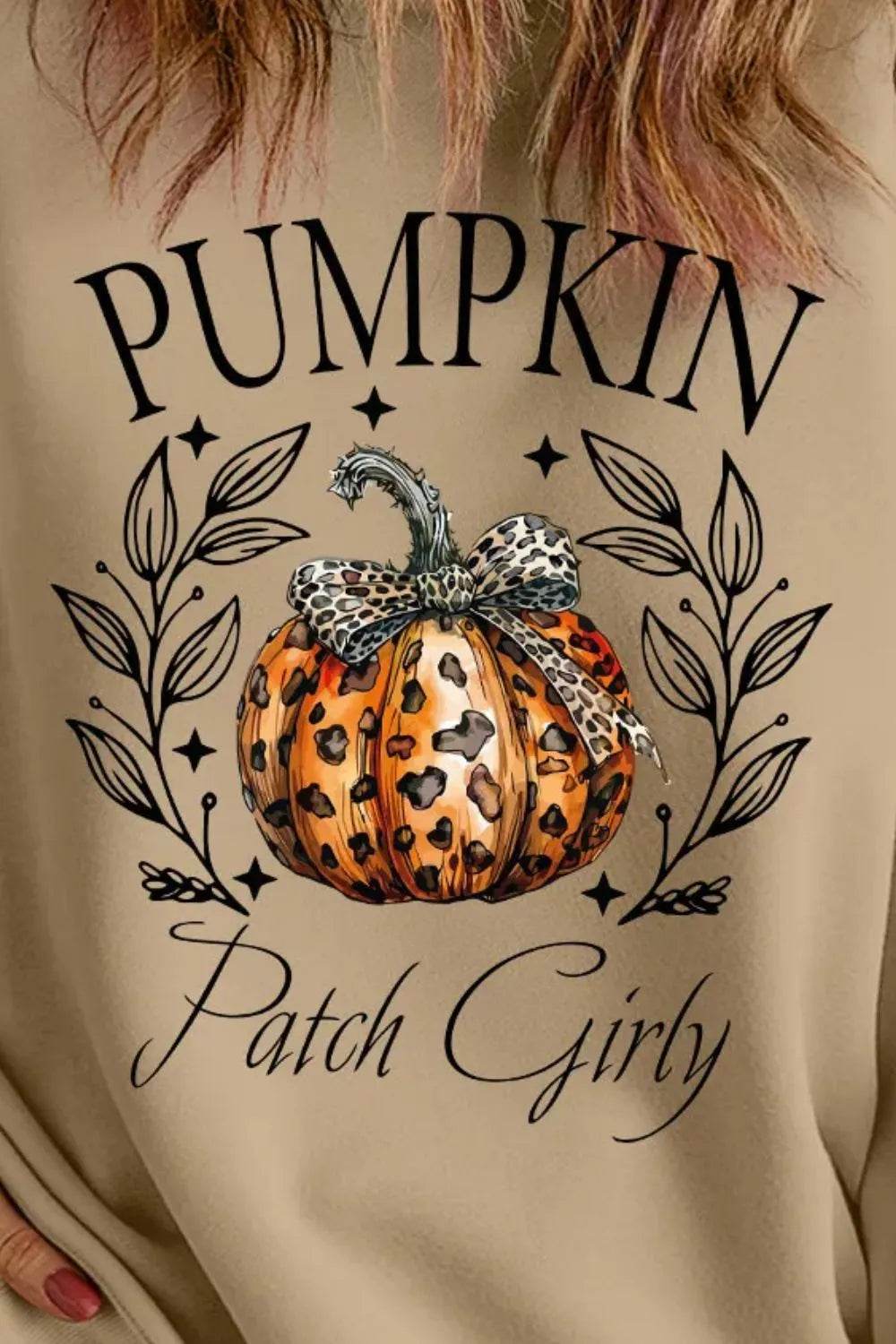 Plus Size Pumpkin Graphic Long Sleeve Sweatshirt - IntuitiveEncBoutique