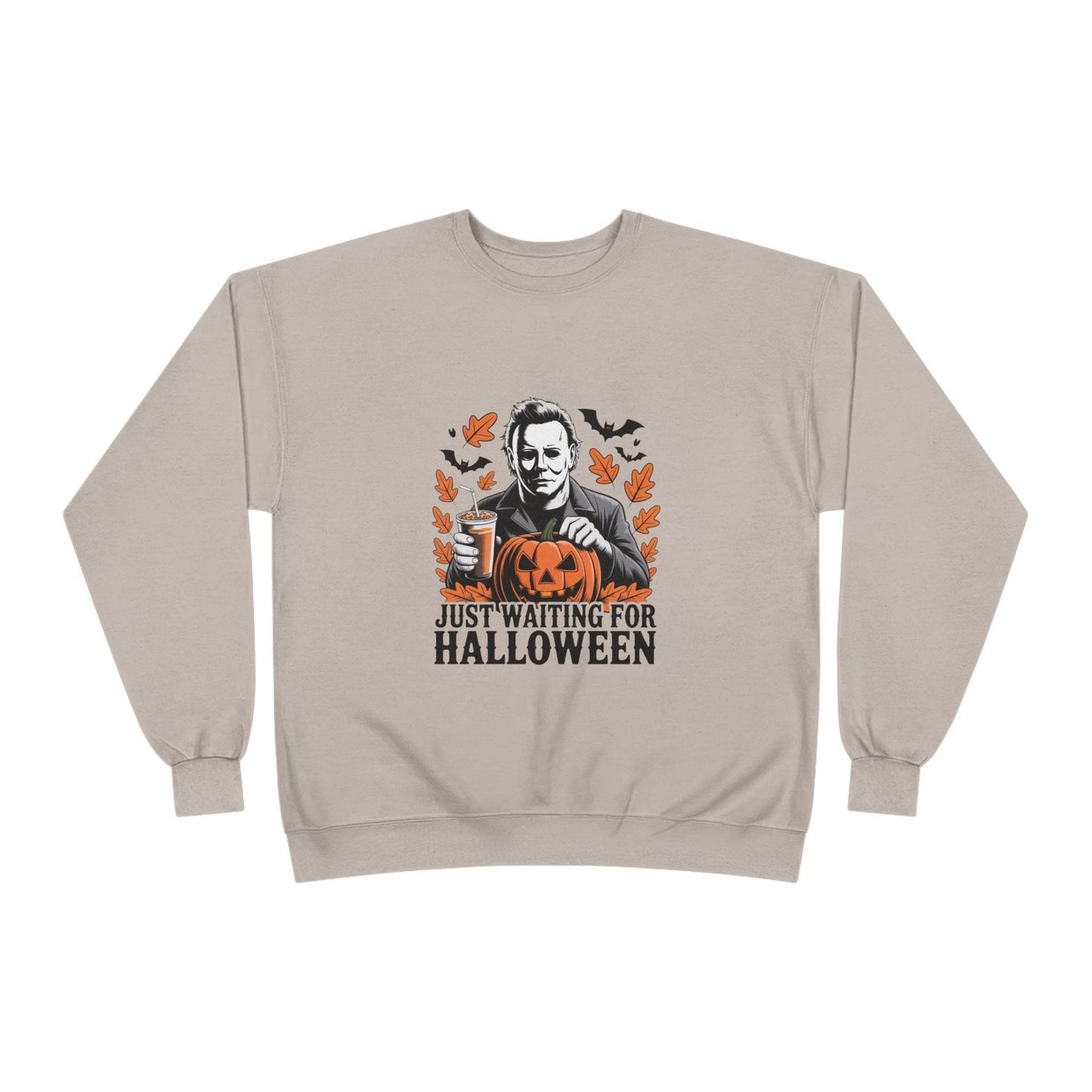 Halloween Sweatshirt - Just Waiting for Halloween | Unisex Crewneck Pullover, Fall Fashion, Halloween Gift, Cozy Sweater, Eco-Friendly Wear - IntuitiveEncBoutique