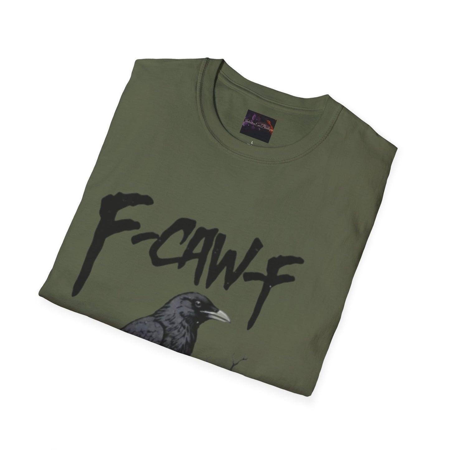 F-Caw-F Unisex Softstyle T-Shirt | Casual Wear, Bird Lover Gift, Trendy Fashion, Outdoor Adventure Tee, Eco-Friendly Apparel