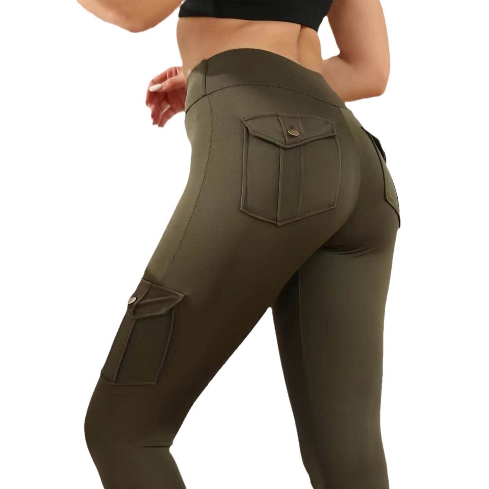 Cargo Patchwork Fitted Athletic Running Fitness Yoga Trousers - IntuitiveEncBoutique