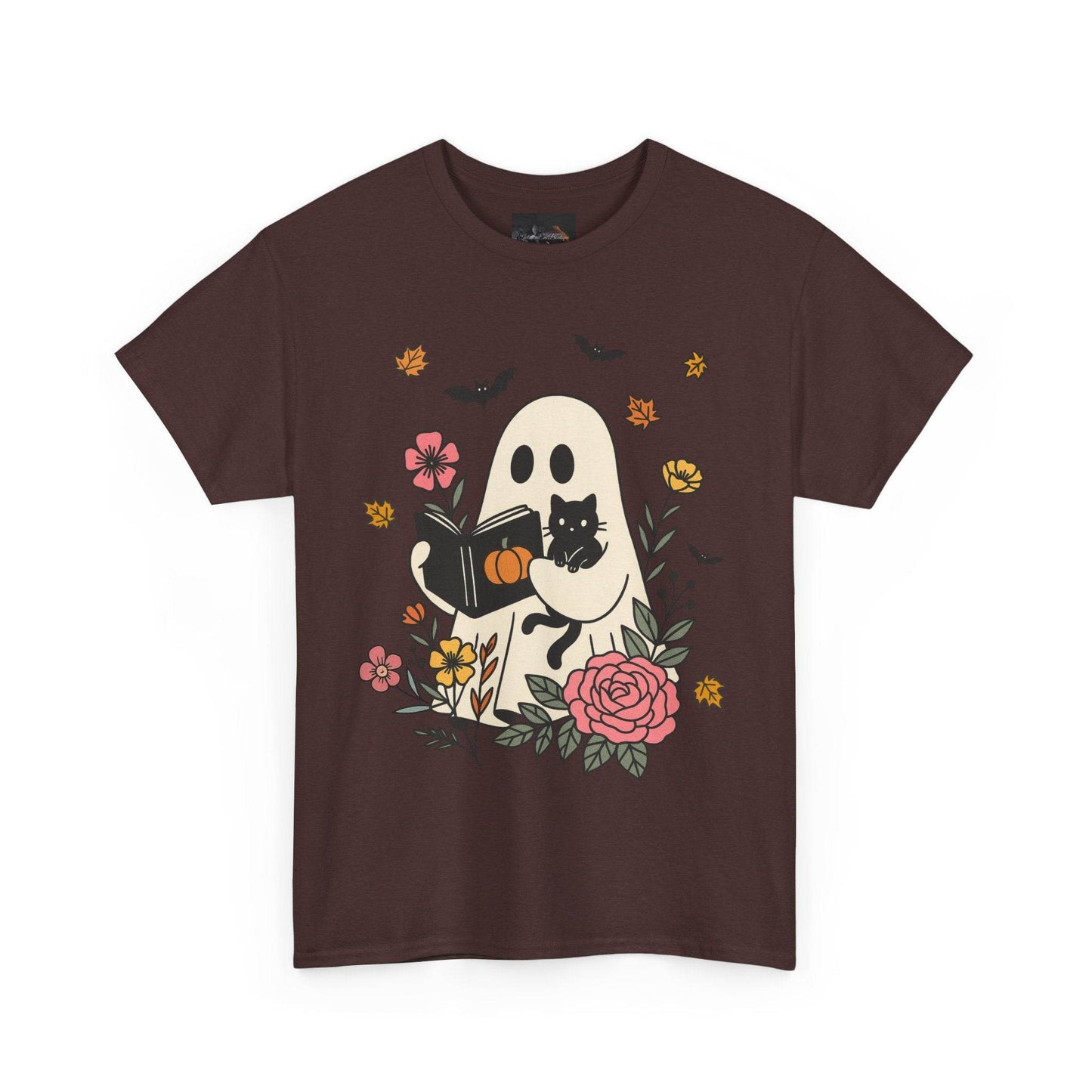 Cute Ghost & Cat Unisex Heavy Cotton Tee - IntuitiveEncBoutique