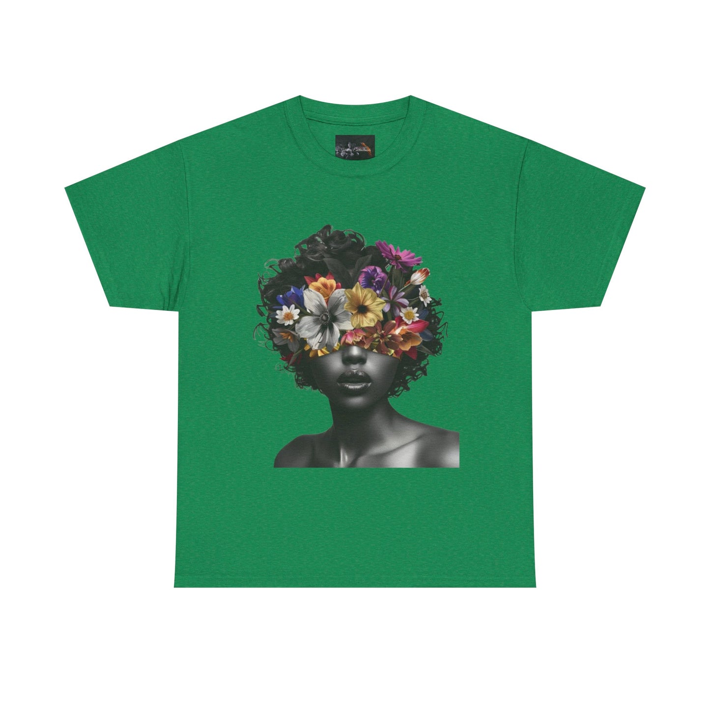 Floral Goddess Unisex Heavy Cotton Tee | Flower Graphic Tee, Boho Style, Casual Wear, Unique Gift, Art Tee