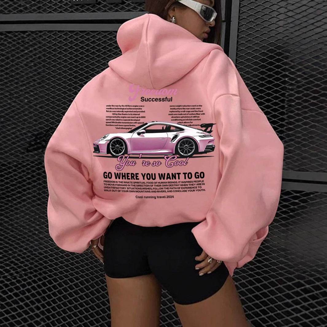 Autumn and Winter Hot Selling Women's Oversized Slogan - IntuitiveEncBoutique