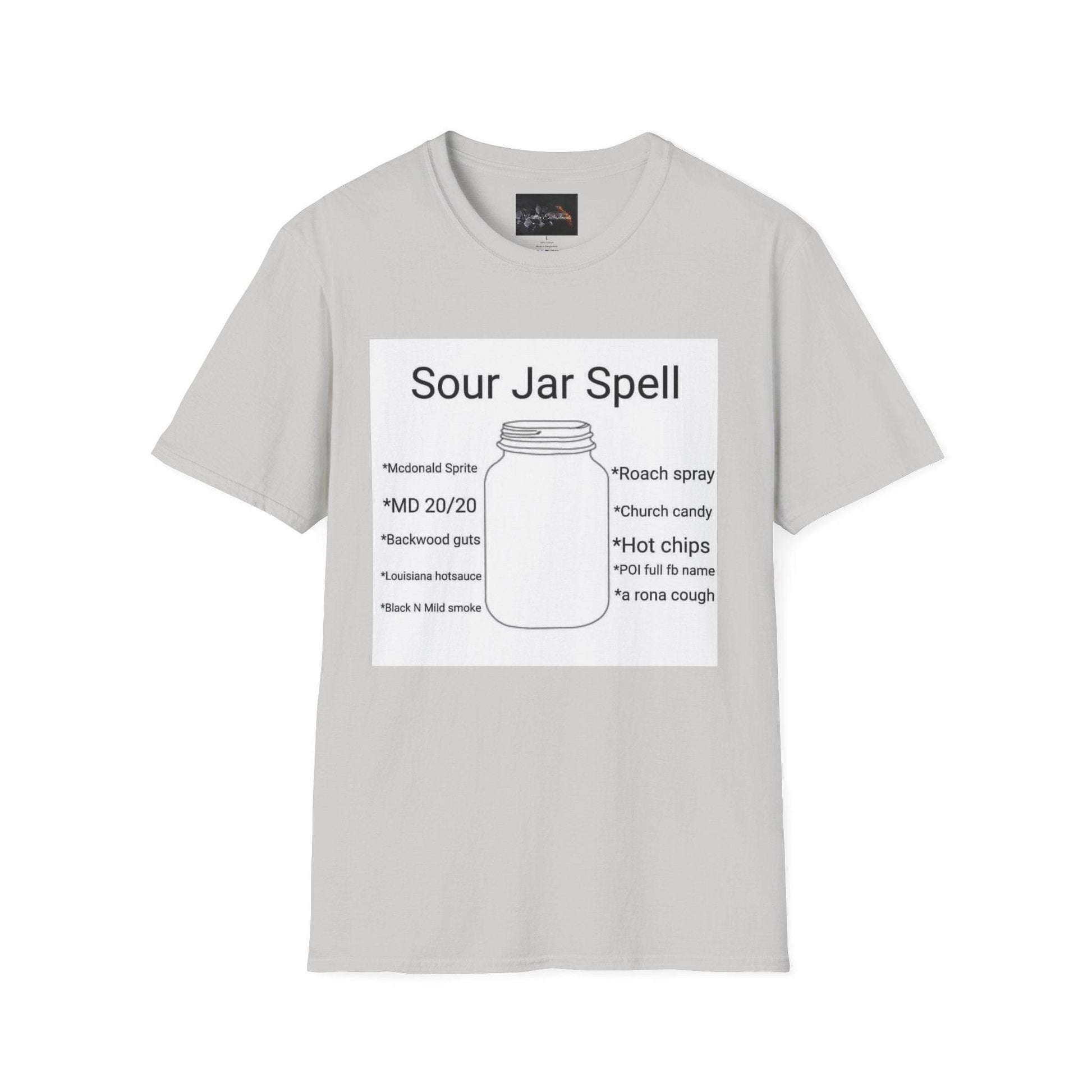Sour Jar Spell T-Shirt for Witches, Unisex Softstyle Tee, Ideal for Magical Practitioners, Spell Casting, Witchcraft Gift, Summer Solstice - IntuitiveEncBoutique