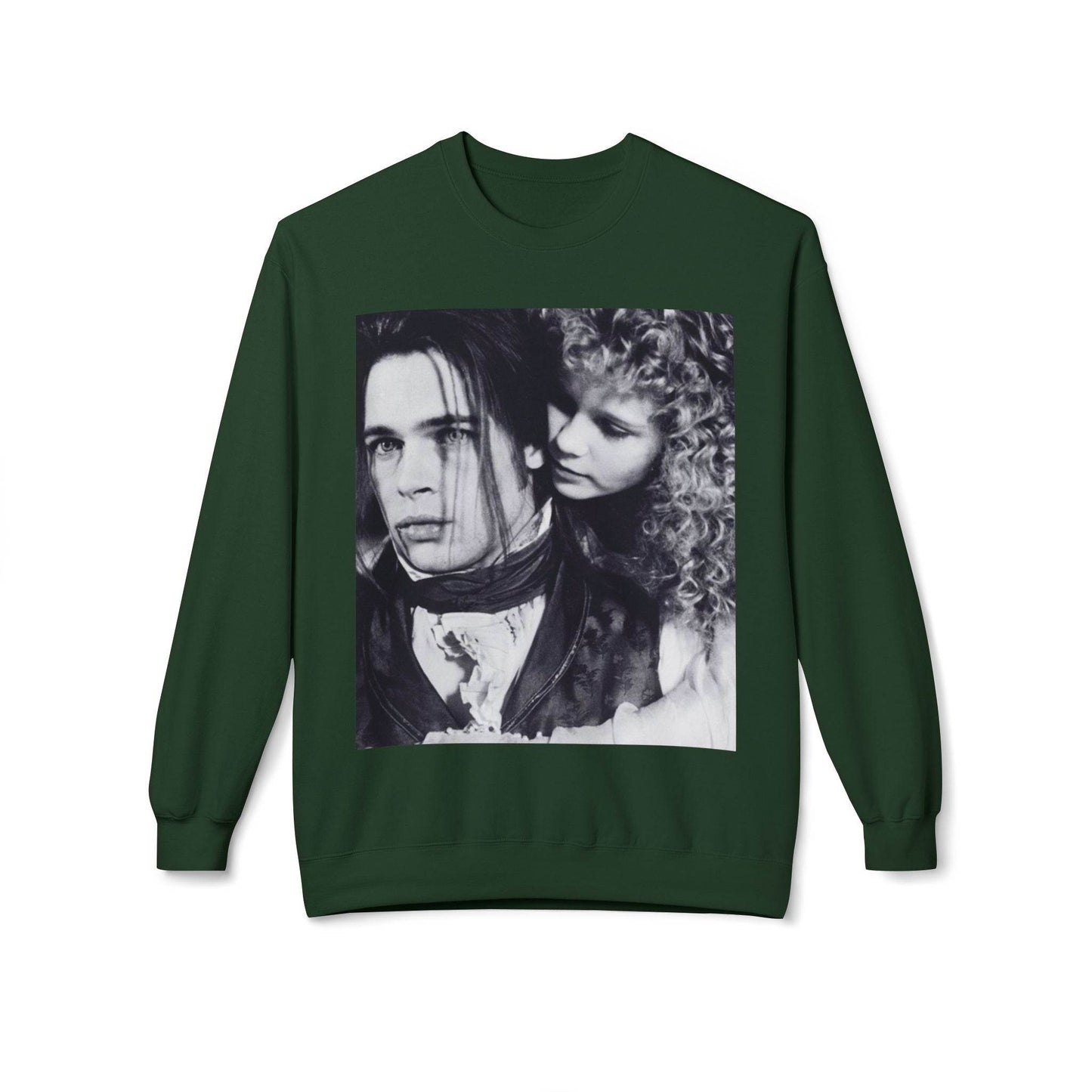 Vampire Romance Fleece Crewneck Sweatshirt, Cozy Sweatshirt, Gothic Fashion, Unisex Gift, Movie Lover Apparel, Halloween Outfit - IntuitiveEncBoutique