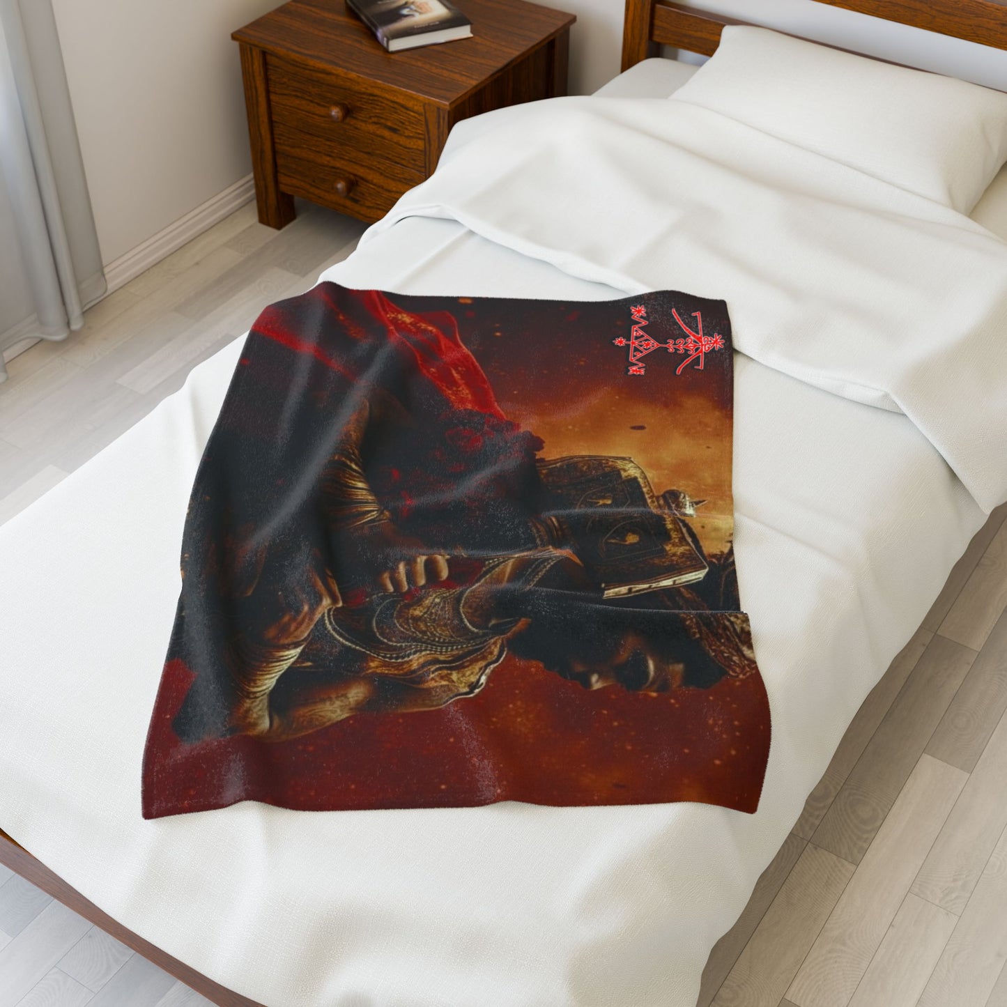 Plush Blanket - Ogou Feray Haitian Voodoo Design