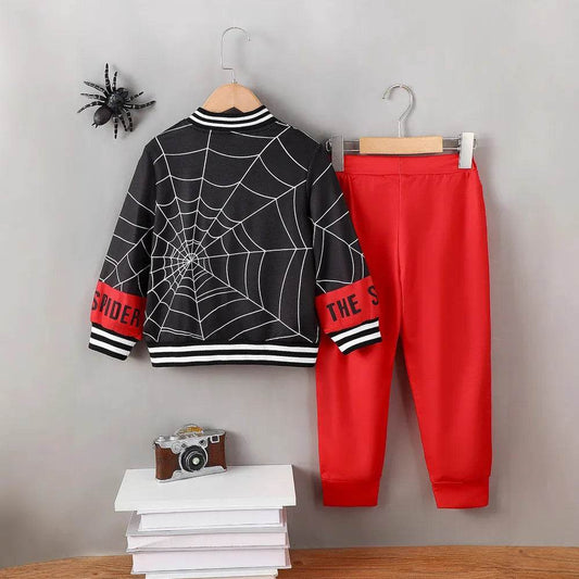 Spider Baseball Collar Top and Pants Set - IntuitiveEncBoutique