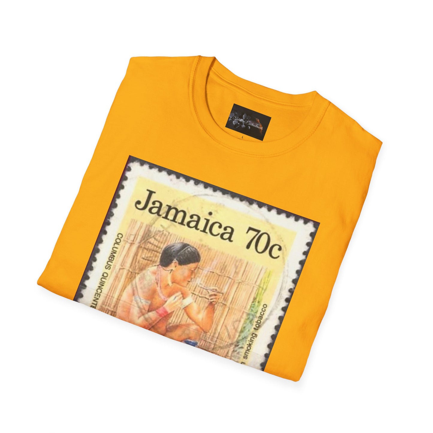 Vintage Jamaica Stamp Tee, Softstyle T-Shirt, Unisex Graphic Tee, Bohemian Style Shirt, Travel Lovers Apparel, Cool Gift Idea