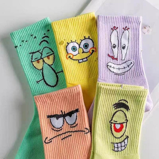 SpongeBob SquarePants funny mid tube socks - IntuitiveEncBoutique