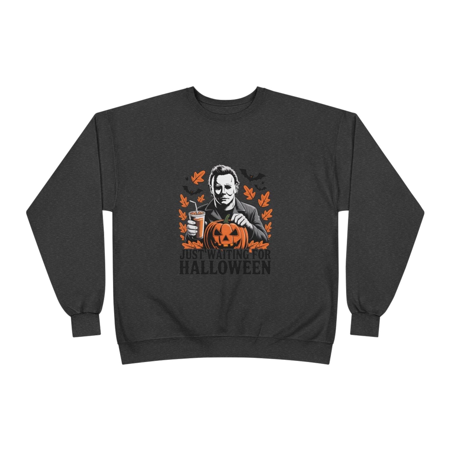 Halloween Sweatshirt - Just Waiting for Halloween | Unisex Crewneck Pullover, Fall Fashion, Halloween Gift, Cozy Sweater, Eco-Friendly Wear - IntuitiveEncBoutique