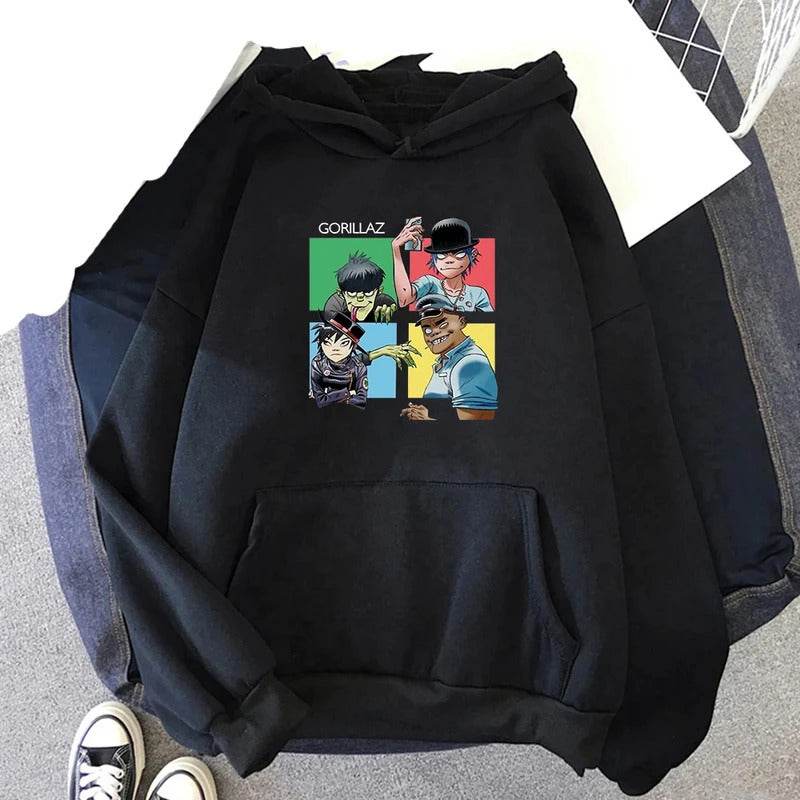 Pattern Printed Hooded Sweatshirt Unisex Long Sleeve Casual Jacket Fashion Versatile - IntuitiveEncBoutique