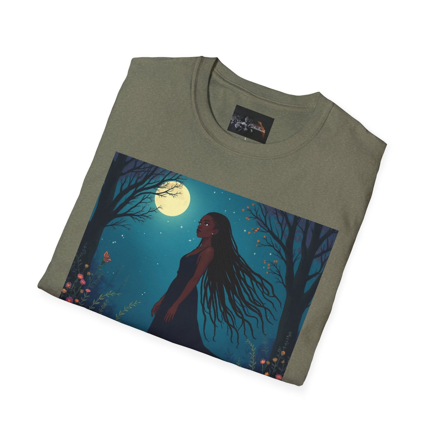 Moonlit Silhouette Unisex T-Shirt, Softstyle Tee for Nature Lovers, Perfect for Gifts and Everyday Wear