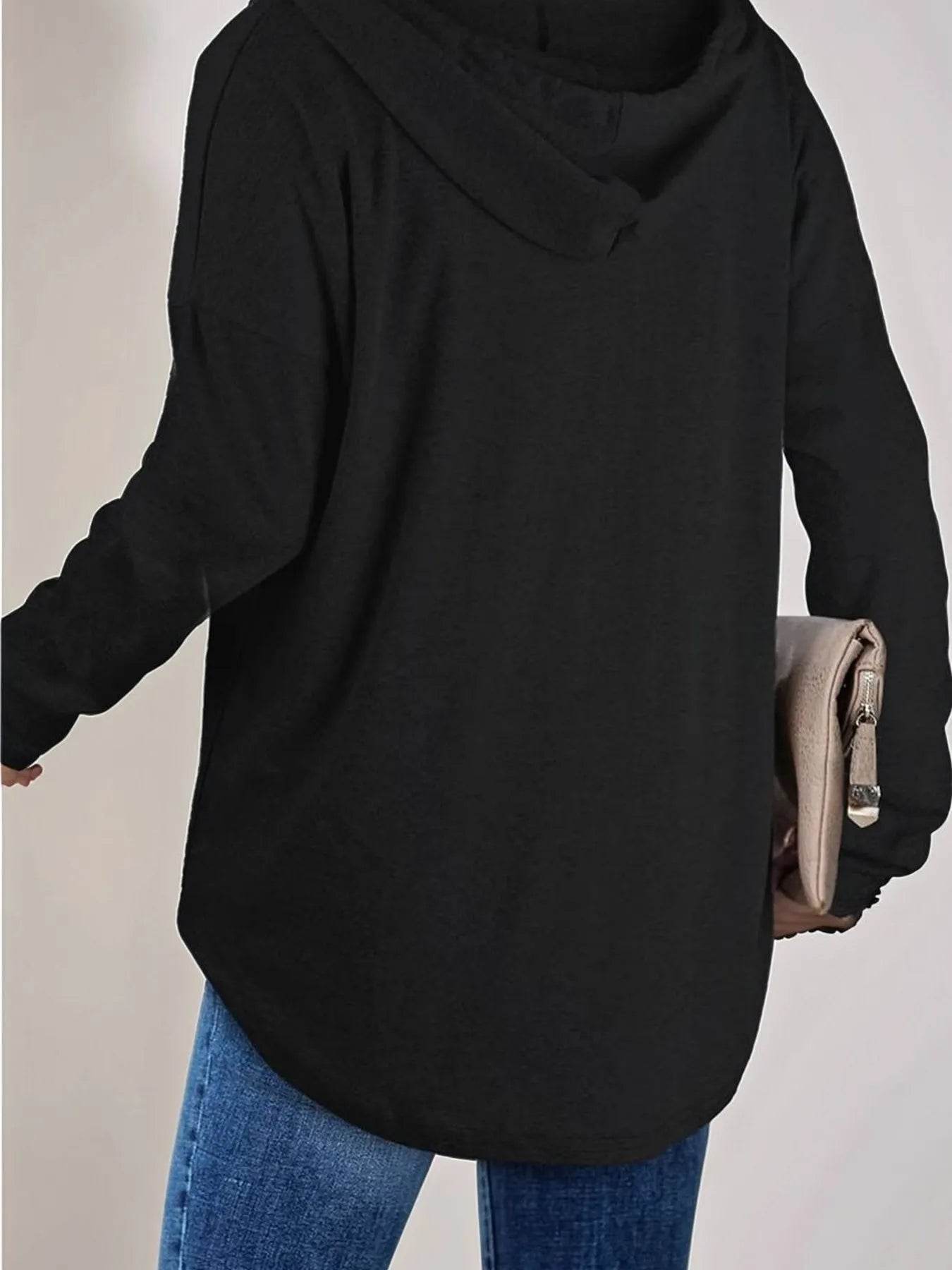 Full Size Drawstring Long Sleeve Hoodie Plus Size - IntuitiveEncBoutique