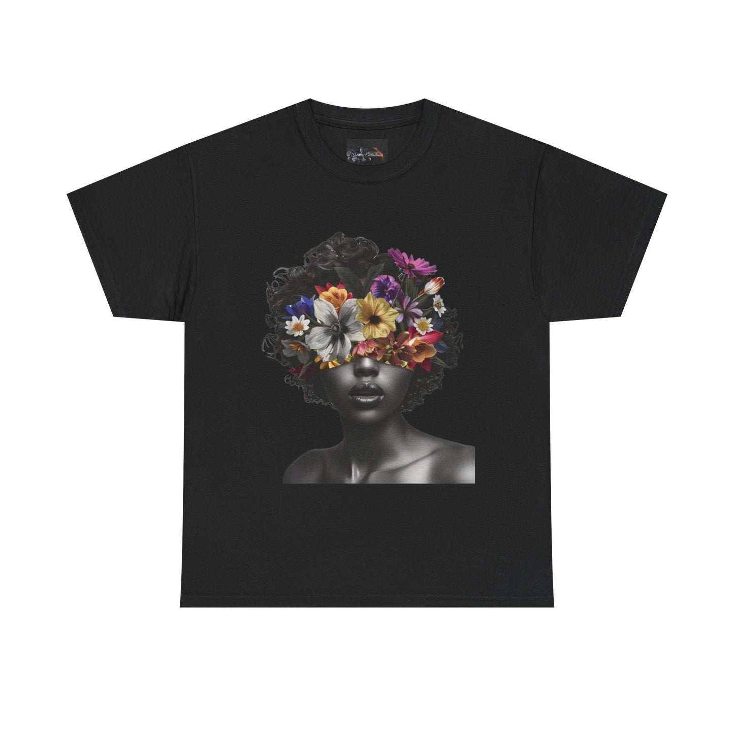 Floral Goddess Unisex Heavy Cotton Tee | Flower Graphic Tee, Boho Style, Casual Wear, Unique Gift, Art Tee