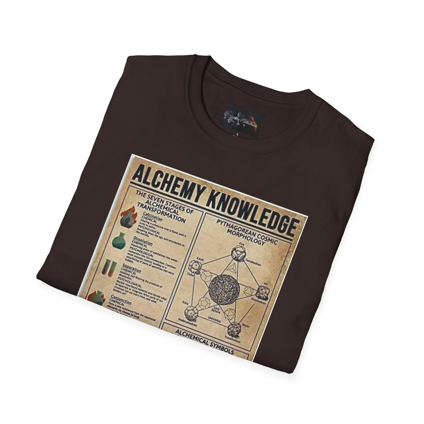 Alchemy Knowledge Unisex T-Shirt, Vintage-style Graphic Tee, Gift for Historians, Science Lovers, Unique Learning Shirt, Educational Apparel