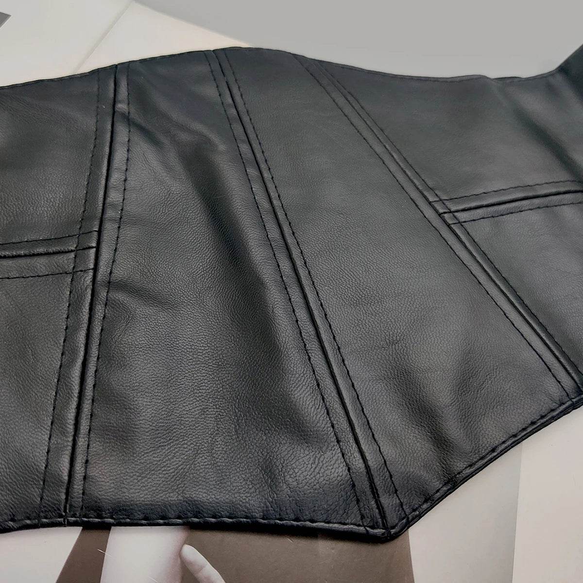 Plus Size Soft Leather Wide Y2K Black Elastic Corset Belt Female Stretch Cummerbunds Designer Belts For Women High Quality - IntuitiveEncBoutique