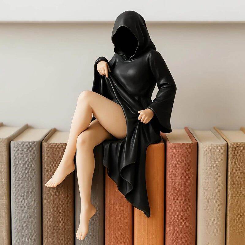 Halloween Female Sitting Statue for Desktop/Bedroom/Living Room Home Decor - IntuitiveEncBoutique