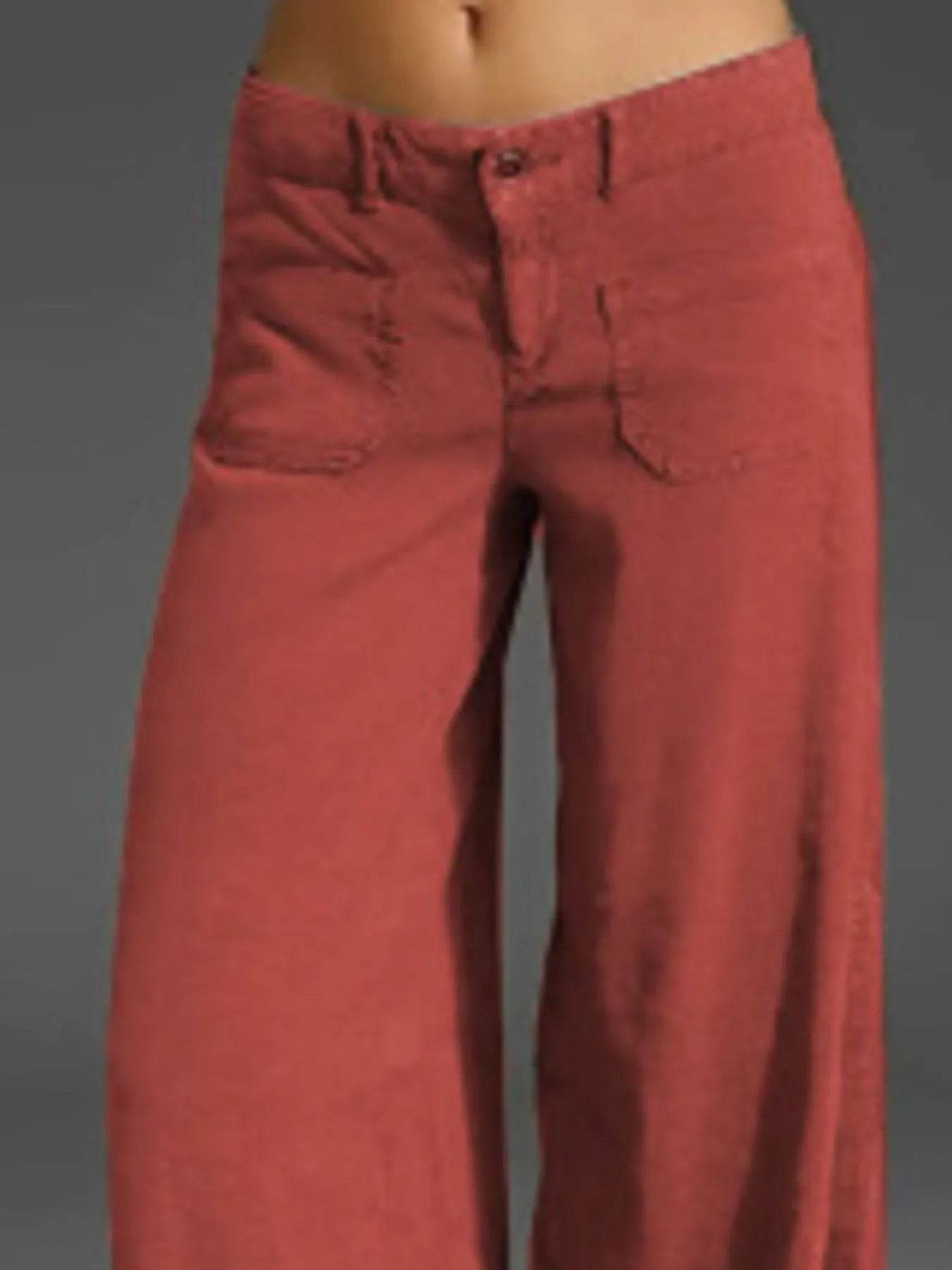 Full Size Wide Leg Pants with Pockets Plus Size - IntuitiveEncBoutique