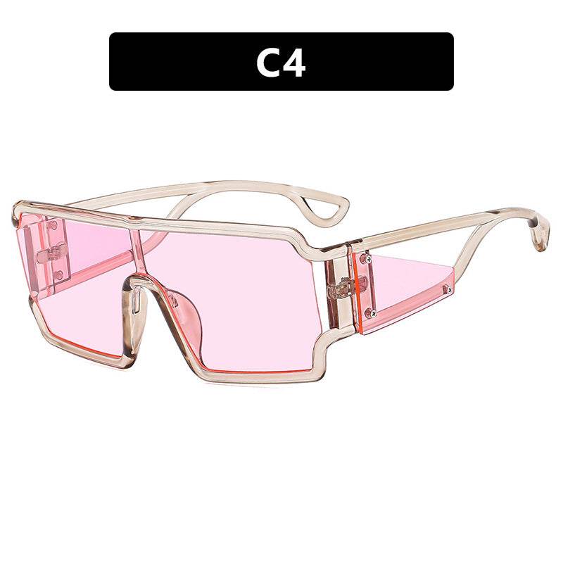 Square connected sunglasses with hollowed out avant-garde personality Instagram popular fashion street photography futuristic sunglasses - IntuitiveEncBoutique