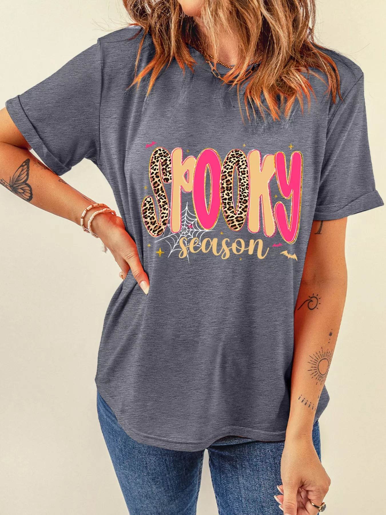 Full Size Spooky Season Halloween Graphic T-Shirt Plus Size - IntuitiveEncBoutique
