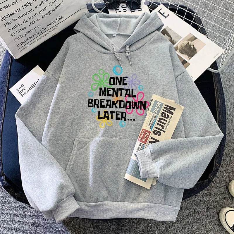 Spring Letter Pattern Printed Hooded Sweatshirt Unisex Long Sleeve Casual Jacket Trendy Student Versatile - IntuitiveEncBoutique
