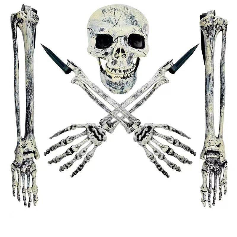 Halloween Skeleton Stakes: Realistic Skull, Head, Hands/Arms – For Party, Home, Garden, Lawn - IntuitiveEncBoutique