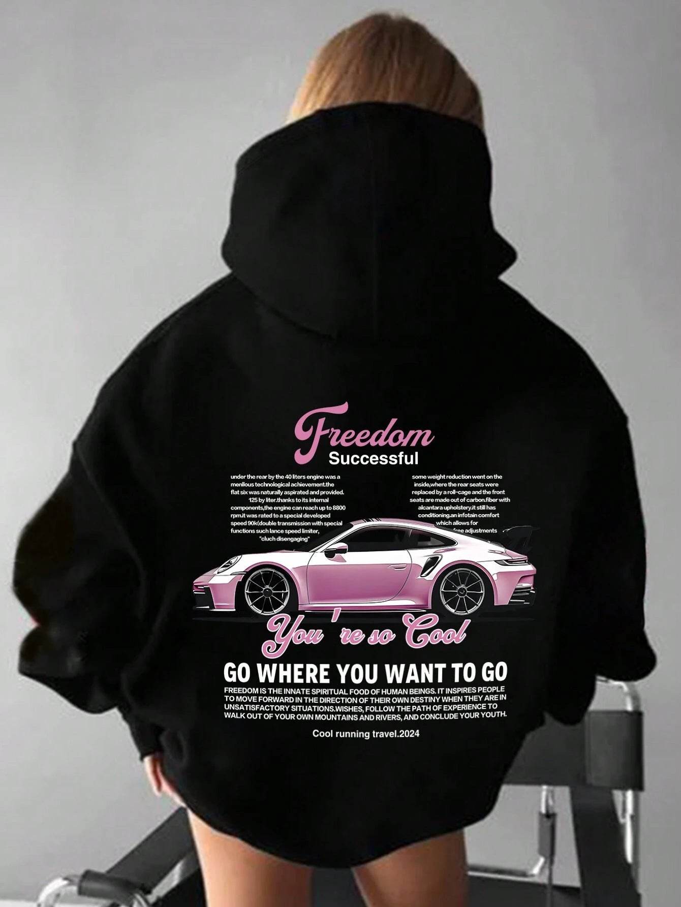 Autumn and Winter Hot Selling Women's Oversized Slogan - IntuitiveEncBoutique