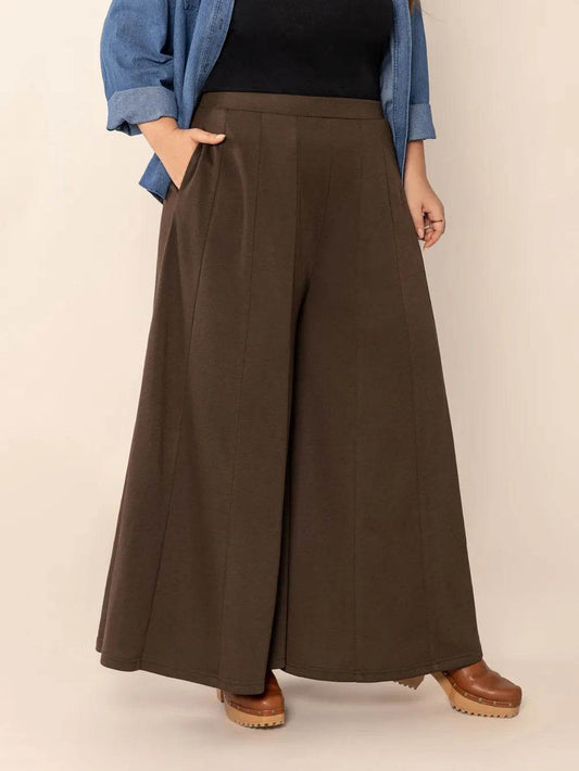 Plus Size Wide Leg Pants with Pockets - IntuitiveEncBoutique