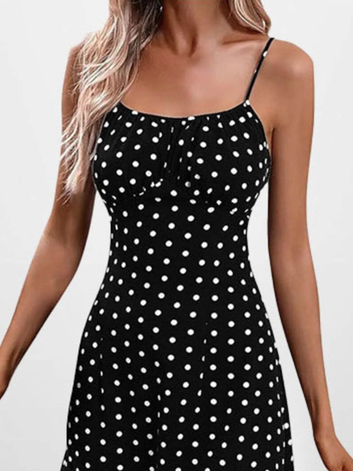 Full Size Slit Printed Cami Midi Dress Plus Size - IntuitiveEncBoutique