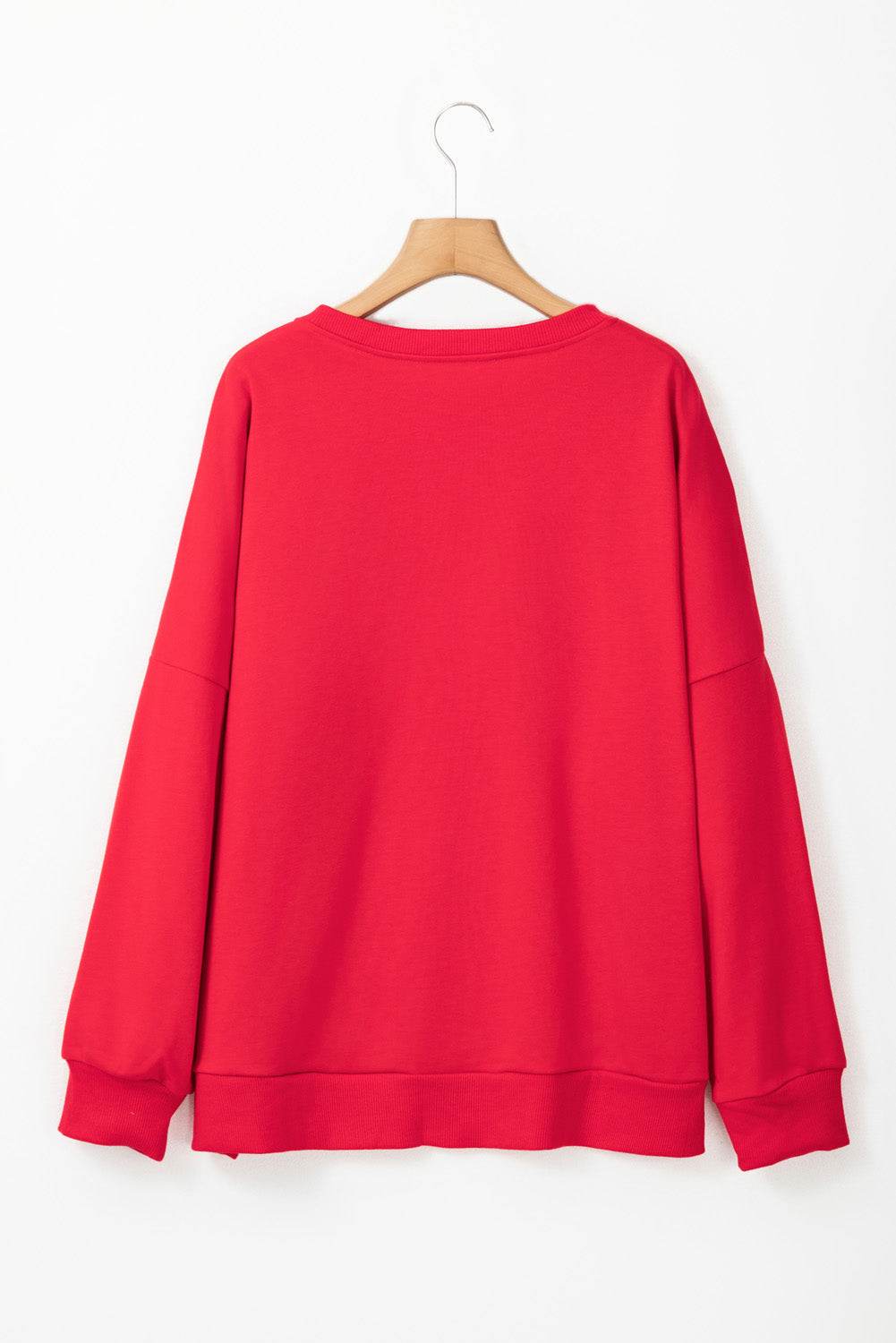 Fiery Red Plus Size Santa Baby Tinsel Crew Neck Sweatshirt - IntuitiveEncBoutique