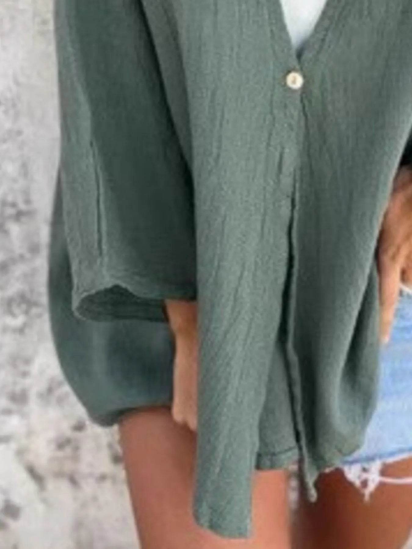 Full Size Oversized Button-Up Cardigan Plus Size - IntuitiveEncBoutique