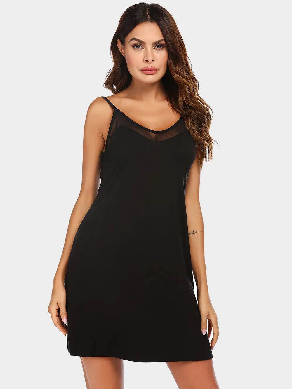 Scoop Neck Spaghetti Strap Lounge Dress - IntuitiveEncBoutique