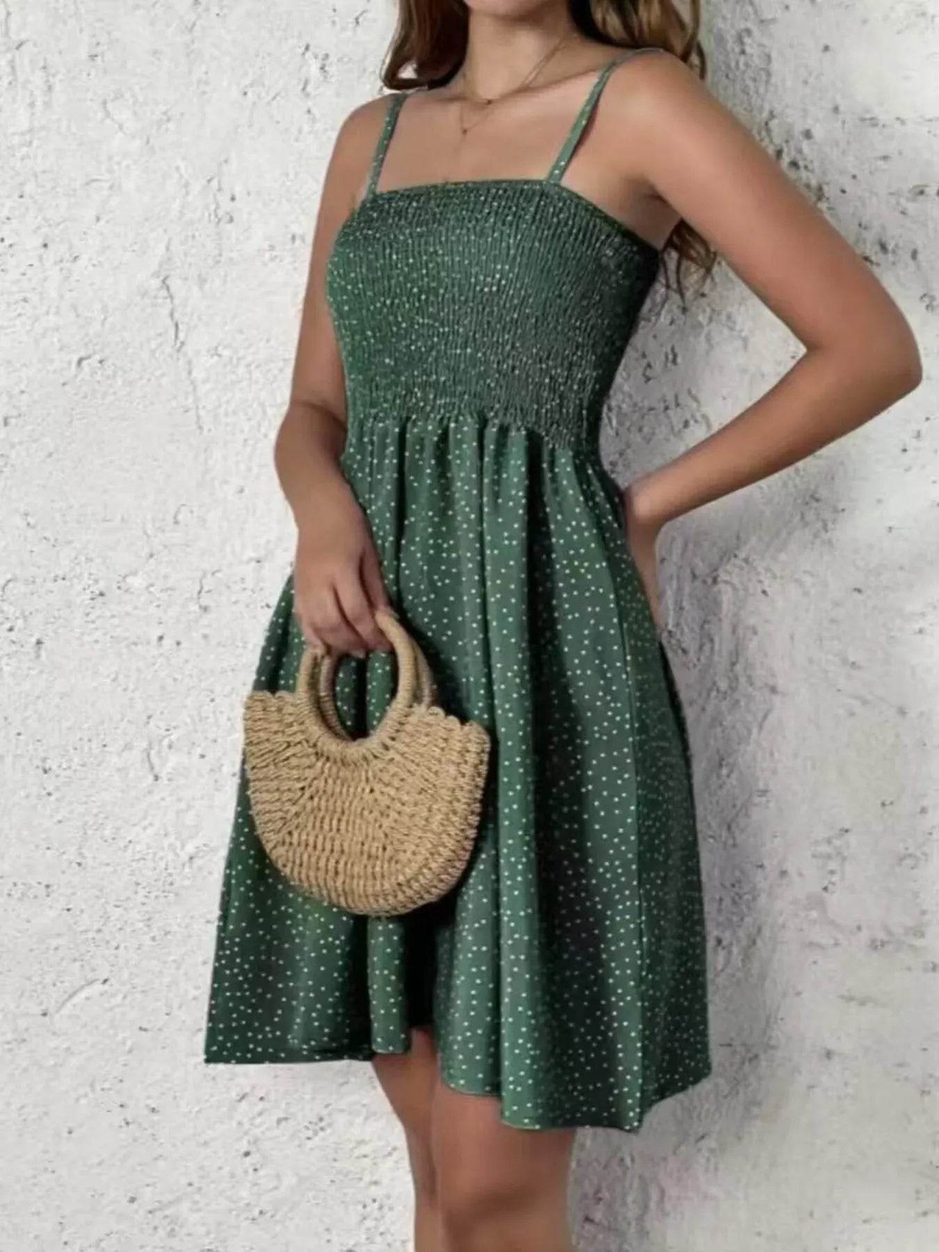 Full Size Smocked Square Neck Cami Dress Plus Size - IntuitiveEncBoutique