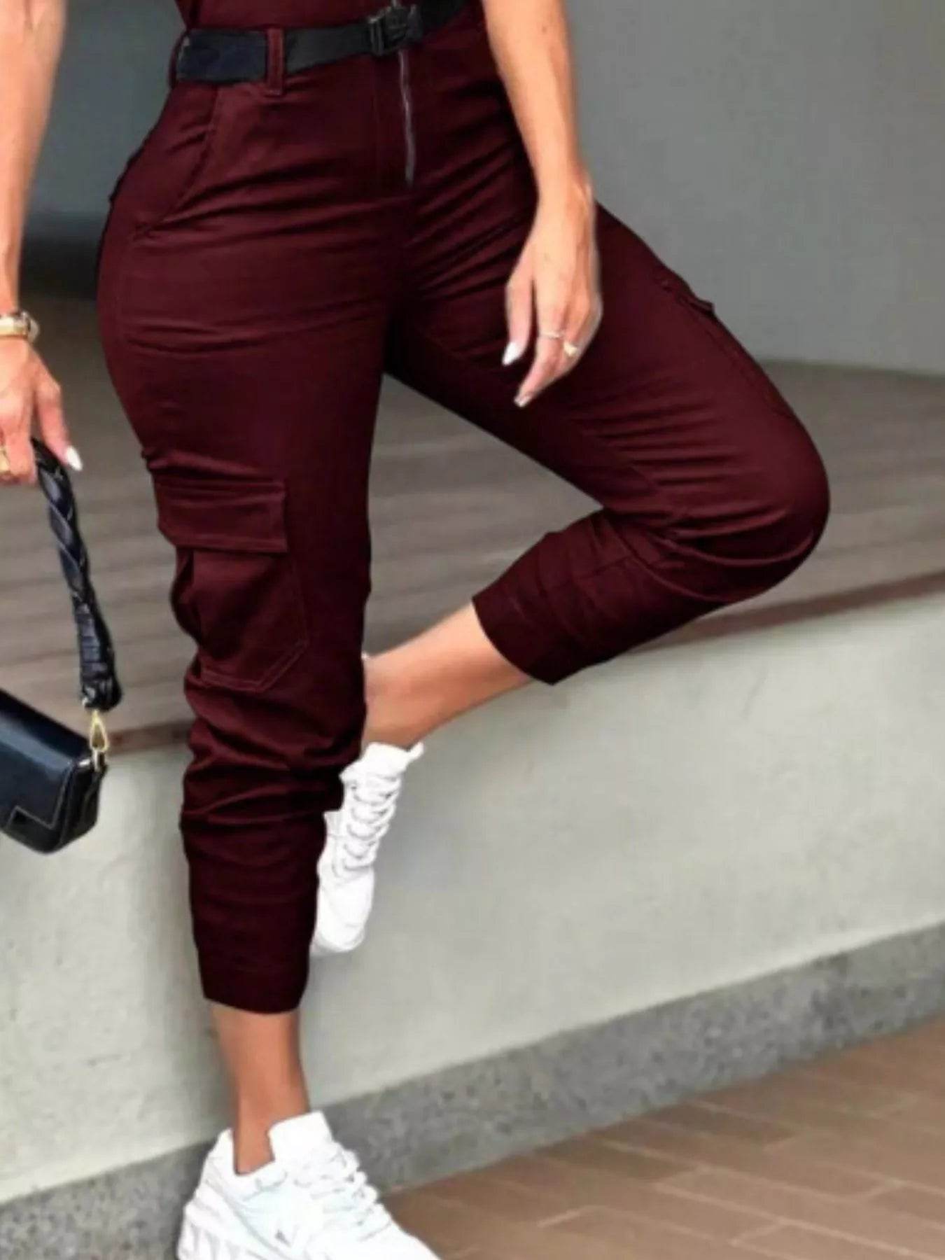 Zip Front Short Sleeve Jumpsuit - IntuitiveEncBoutique