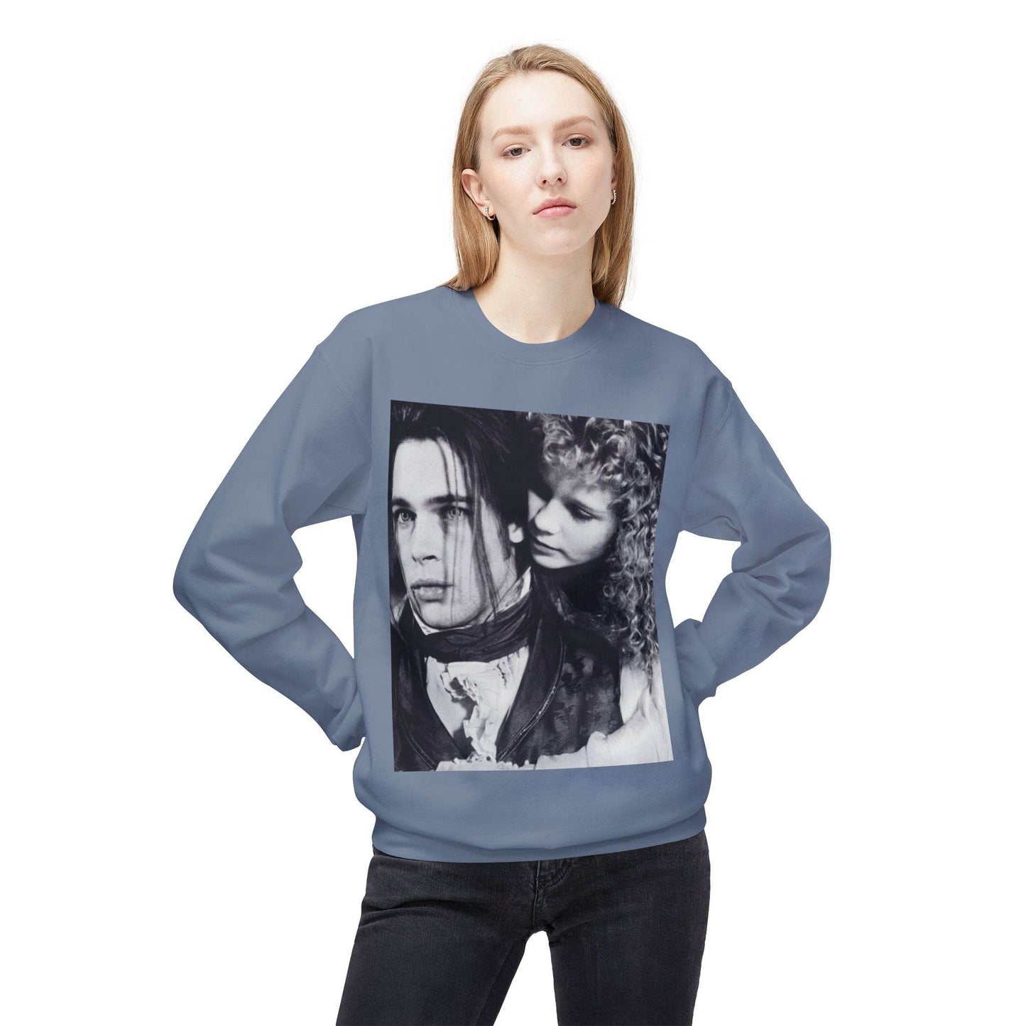 Vampire Romance Fleece Crewneck Sweatshirt, Cozy Sweatshirt, Gothic Fashion, Unisex Gift, Movie Lover Apparel, Halloween Outfit - IntuitiveEncBoutique